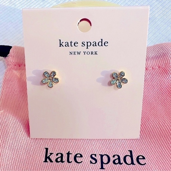 NWT Kate Spade Gleaming Gardenia Aqua Marine Earrings - Picture 7 of 12